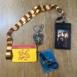 Harry Potter Gryffindor‎ Lot - Lanyard, Keychain, Luggage Tag, Pin